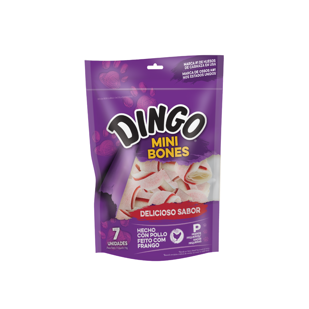 Dingo® Mini Bones – 7 Unidades Snack Dental con Sabor Real a Pollo
