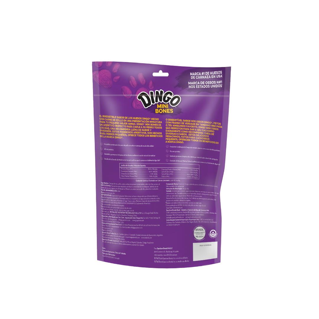 Dingo® Mini Bones – 7 Unidades Snack Dental con Sabor Real a Pollo