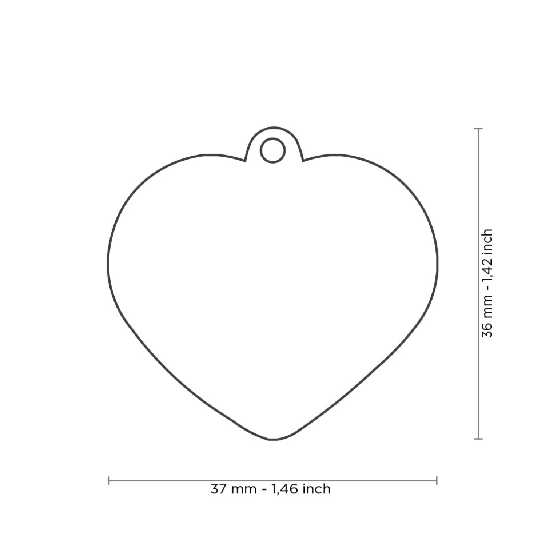 Placa Cromada en Forma de Corazón My Family | Identificación Segura y Con Estilo para Mascotas