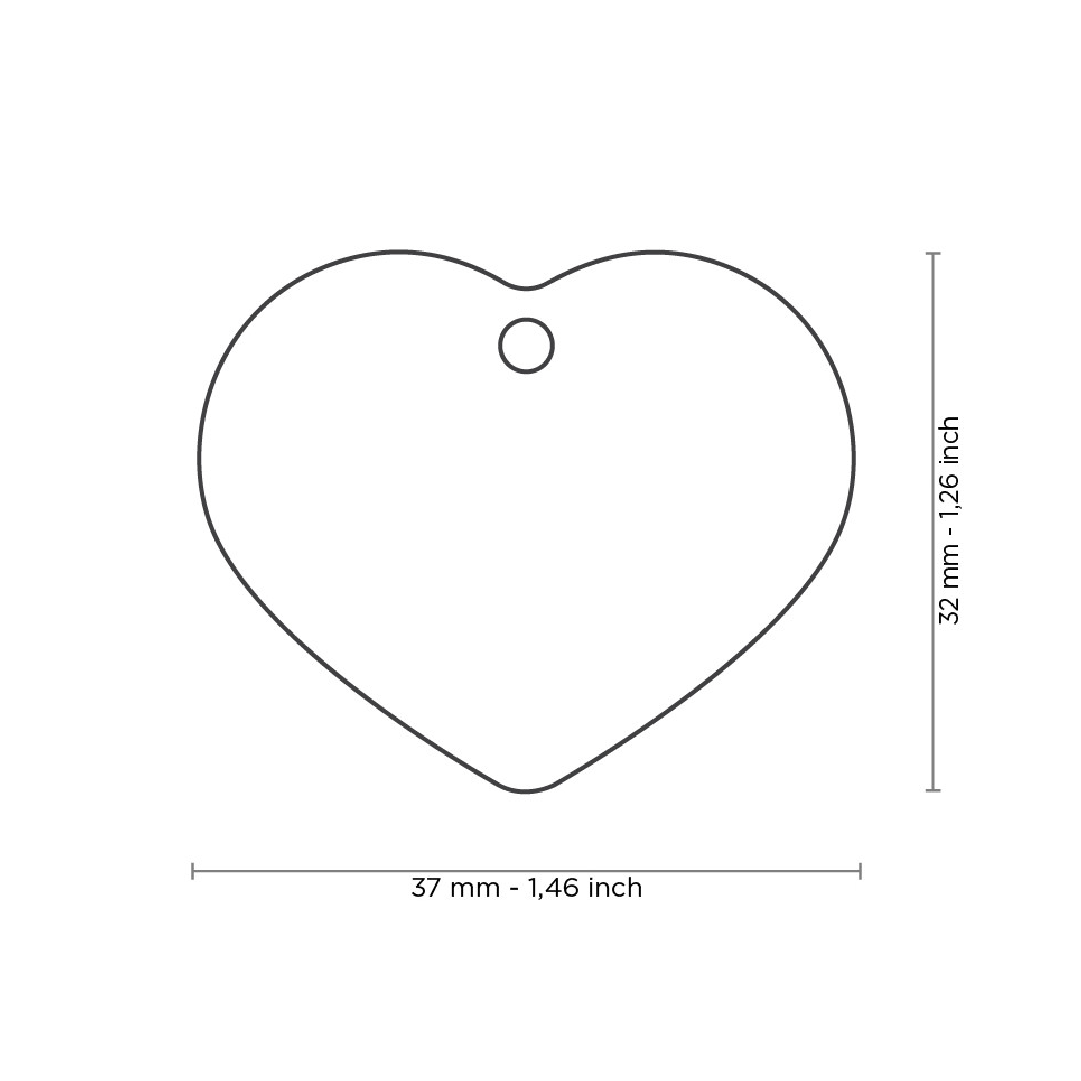 Placa de Aluminio en Forma de Corazón Rojo My Family | Identificación Segura y Con Estilo para Mascotas