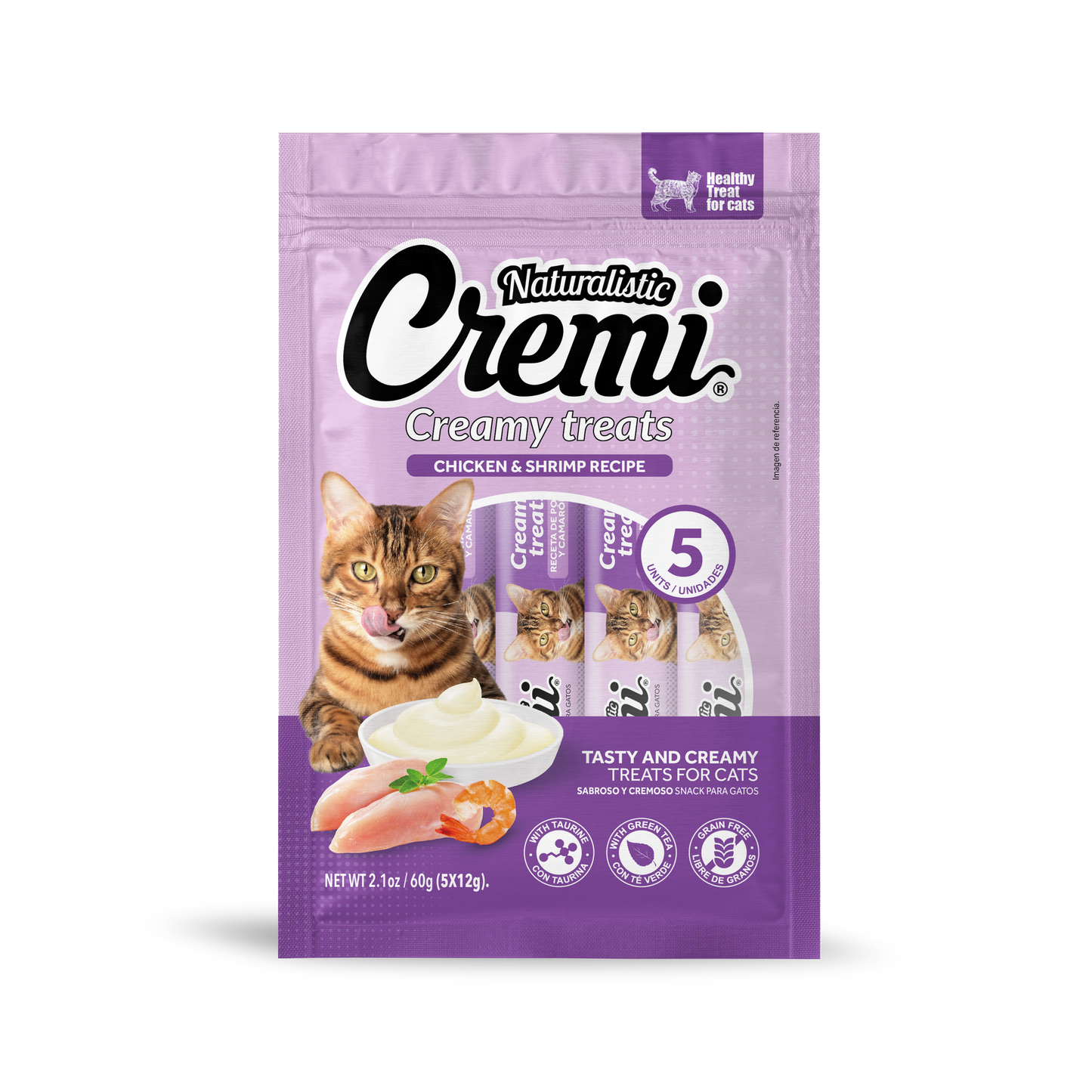 Naturalistic Cremi – Snacks Cremosos para Pollo con Camarón (Atún, 5 unidades)