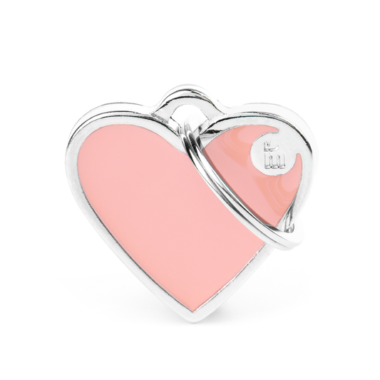 Placas de Identificación Handmade en forma de Corazón Rosado My Family — Personalización y Grabado Único