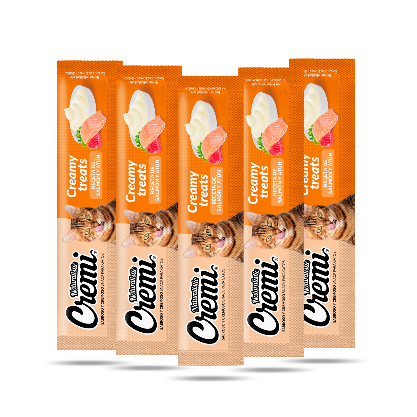 Naturalistic Cremi – Snacks Cremosos para Gatos (Atún con Salmón, 5 unidades)