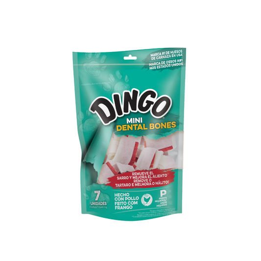 Dingo® Mini Dental Bones – 7 Unidades Cuidado Oral Diario con Sabor Real