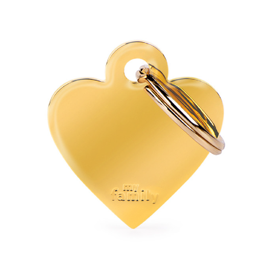 Placas Gold en forma de Corazón My Family – Estilo Dorado con Acabado Premium