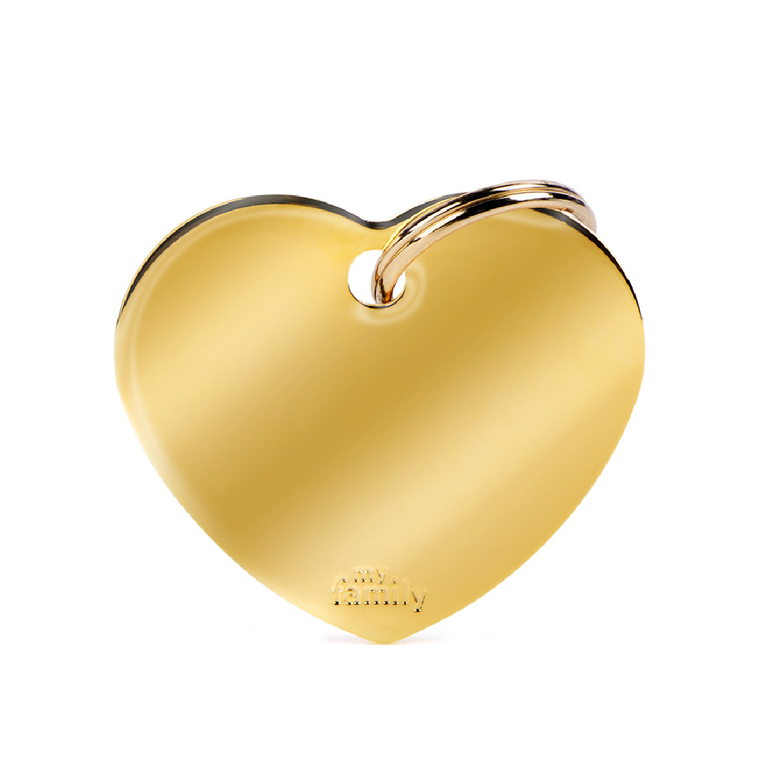 Placas Gold en forma de Corazón My Family – Estilo Dorado con Acabado Premium