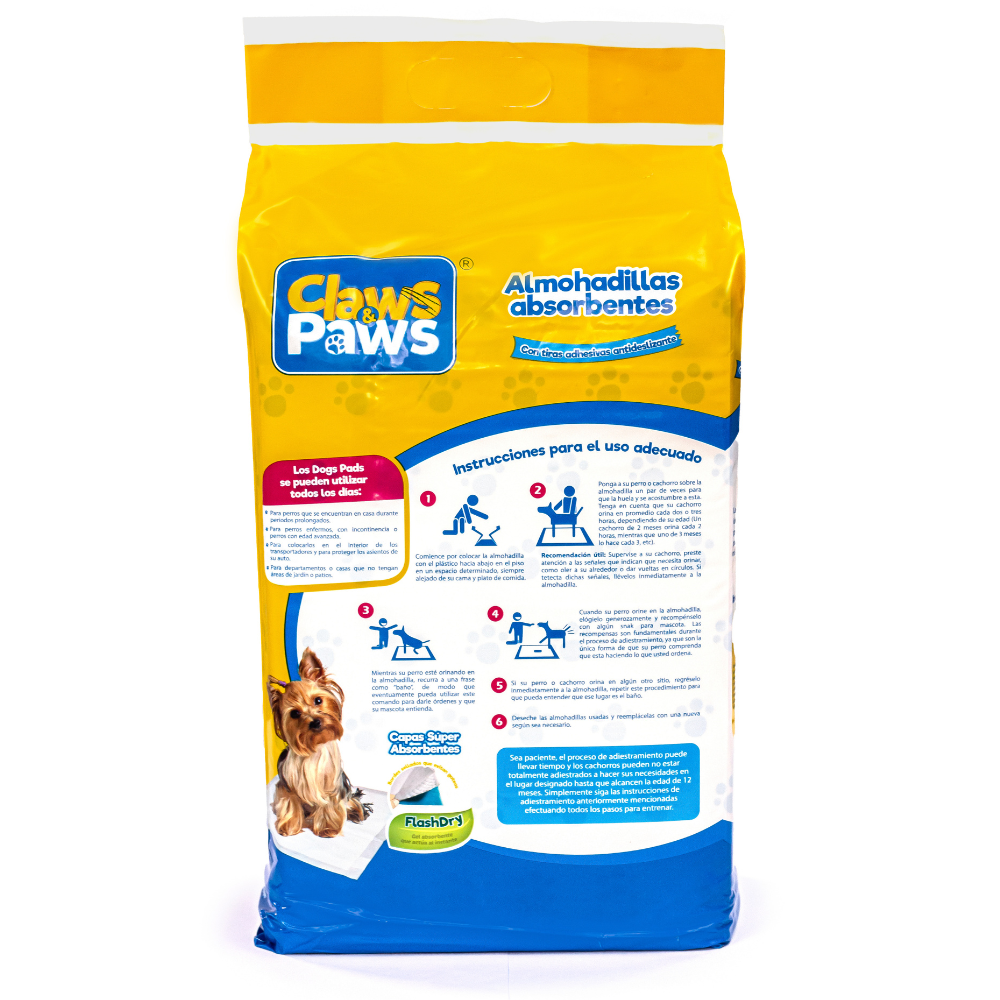 Pañales para Perros Claws & Paws - 50 Unidades (60 x 60 cm)